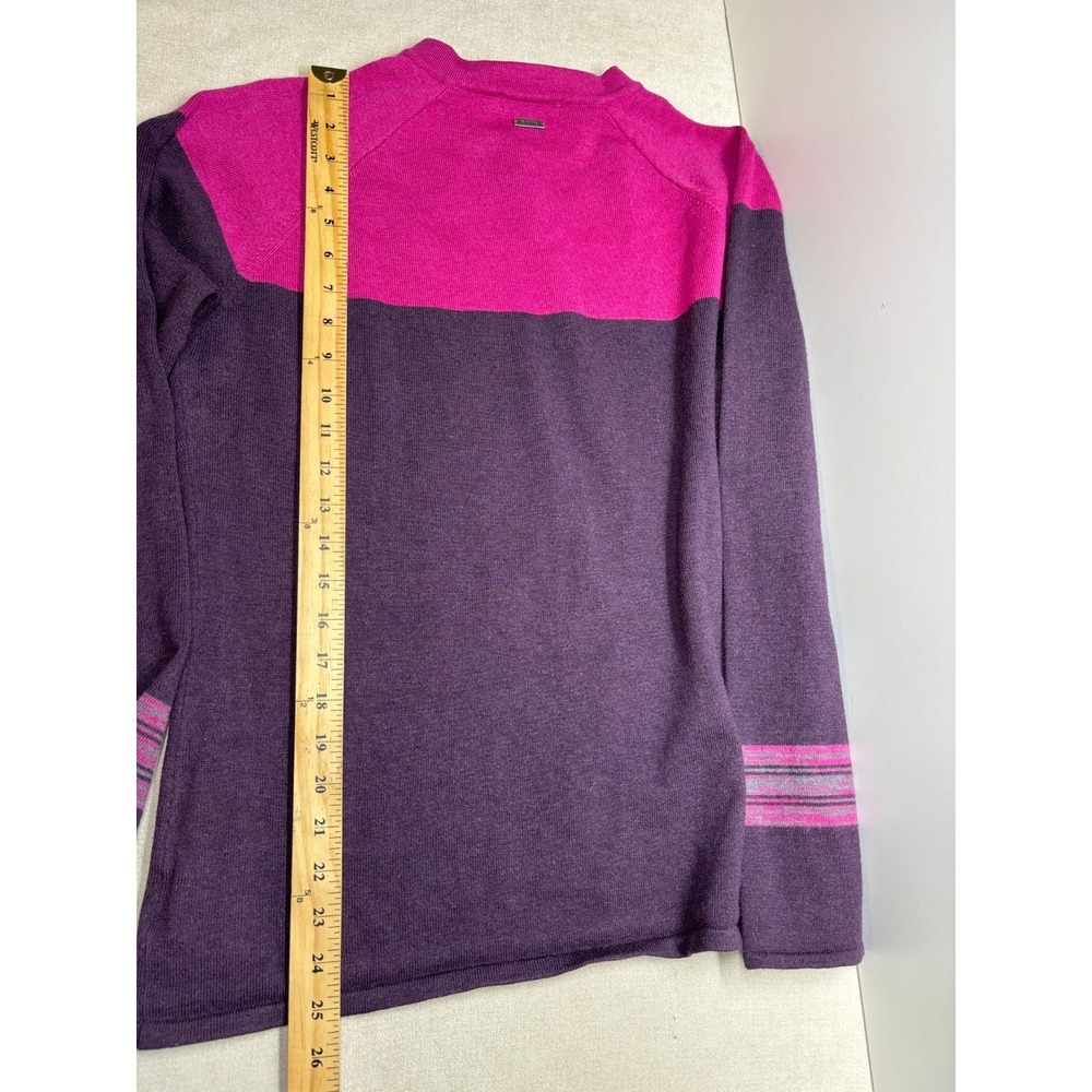PrAna Sweater Womens XL Pink Purple Mariana Pullover Wool Blend Zip Neck - Picture 8 of 9